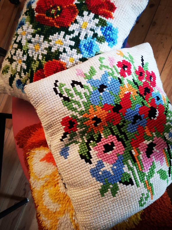 Vintage crochet cushions