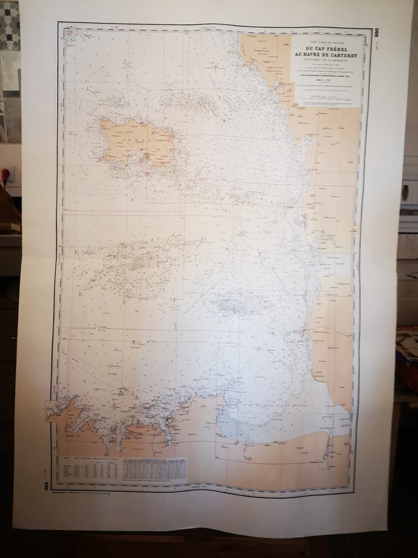 Vintage nautical chart st malo saint michel le havre jersey