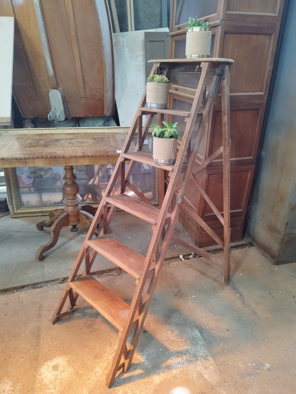 Vintage wooden stepladder from the 1950s