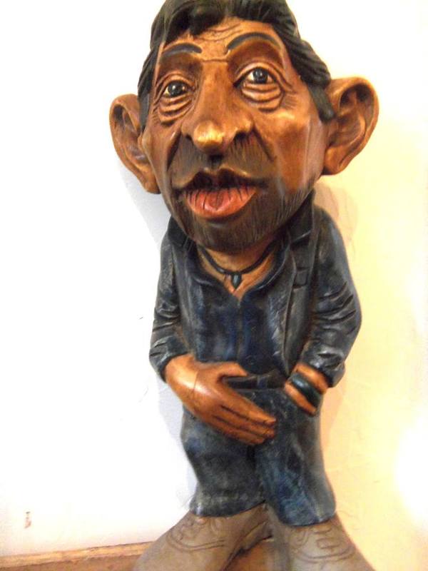 Wood sculpture Serge Gainsbourg